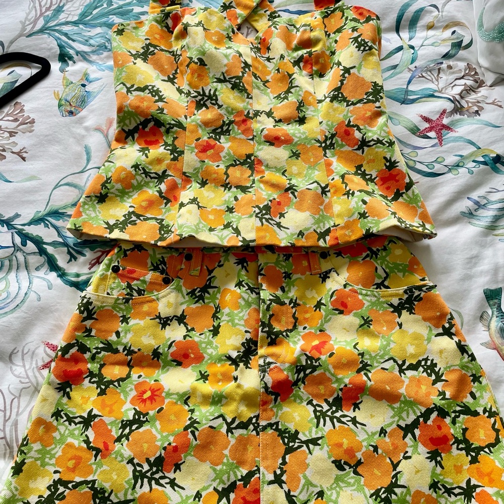Simon Miller “Winter Blossom” matching skirt & top